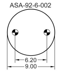 airbag compliqué simple Contitech 64596 de suspension d'air de ressort pneumatique de 1B12-313 Goodyear