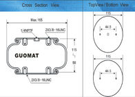 W01-358-7731 choisissent le ressort pneumatique compliqué pour la machine d'essai de vibration de ressort pneumatique