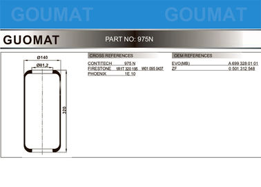 AUTOBUS d'EVO par ressort pneumatique de 6993280101 Contitech 975 N PHOENIX 1 E 10 W01 095 0437