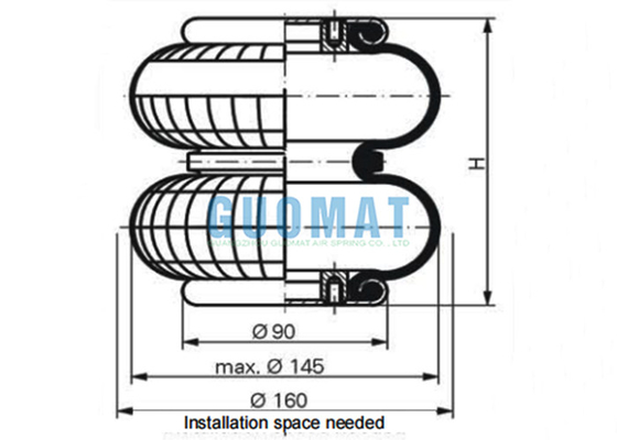 Weforma WBZ 100-E1 Air Spring industriel G1/8 Air Connection Actuateur à double enroulement