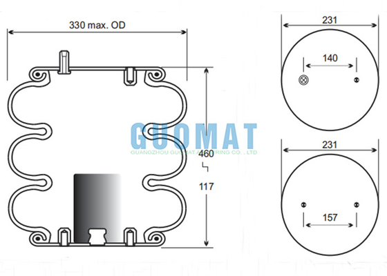 W01-358-8025 Appareil d'entraînement de l'appareil de freinage industriel FT 330-29 469 Contitech Air Spring pour frein à friction à rouleaux