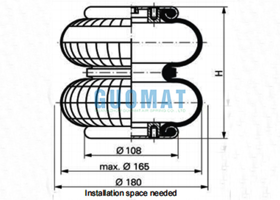 WBZ 200-E1/WBZ 200 Double sac de levage à air enroulé G1/4 Shock de ressort à air industriel