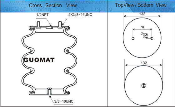 GUOMAT Ais Suspension de choc 7X3 Triple enroulé type Air Spring Pour les véhicules militaires
