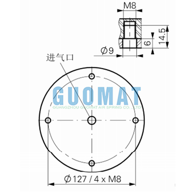 Soufflet pneumatique à double convolution Norgren PM/31062 6''X2 Ressort pneumatique compact
