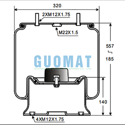 Le système d'aérosol de la voiture est équipé d'une suspension pneumatique en caoutchouc naturel W01-M58-6338 / 1T19L-7