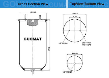 Composants W01 358 9121 de suspension d'air ** ressorts pneumatiques de camion de SA Neway pour 90554 078 90557 083