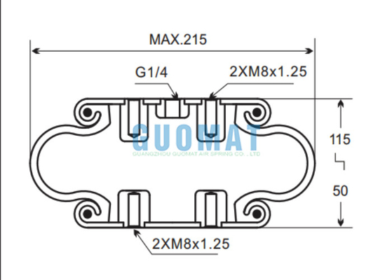 SP-1B07 / SP 1 B 07 Phoenix cylindres à enroulement unique G1/4 Air Fitting Air Spring