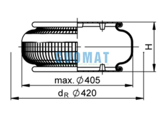 FS530-14 Actuateur d'air Contitech 1B53014 Fontaines d'air enroulées encrées pour équipement de blanchisserie