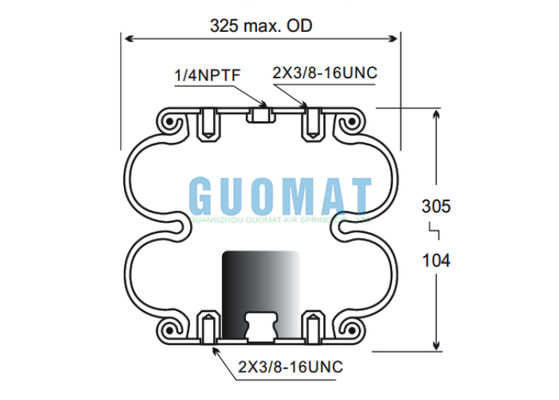FD330-22 313 Contitech Ressort Pneumatique Industriel à Double Volute 2B12-309/2B12-316 Goodyear