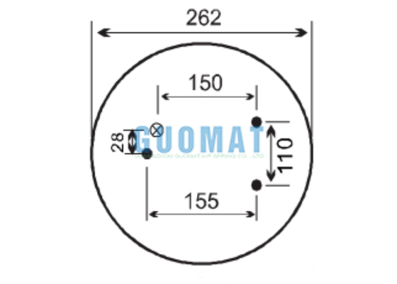 W01-M58-8705 Ressort pneumatique de camion Pièce 1DF25-14 Soufflet en caoutchouc Phoenix Pour DAF 0377498