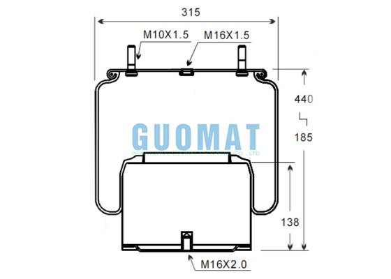 W01-M58-8722 Kits d'amortisseurs pneumatiques pour poids lourds Firestone 1R12-712 Goodyear Air Balloon