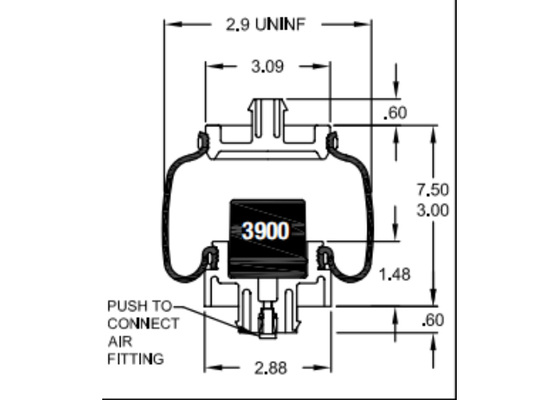 W02-358-7206 Appareil d'absorption des chocs atmosphériques de la cabine de conduite de l'avion