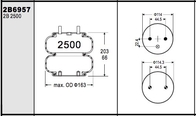 Double entrée d'air compliquée du numéro 255-1.5 d'airbags de W013586957 Firestone 1/4 TNP