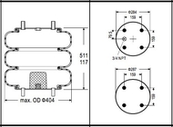 Airbag de Contitech FT530-35537/ressort pneumatique compliqués triples Firestone W013587853