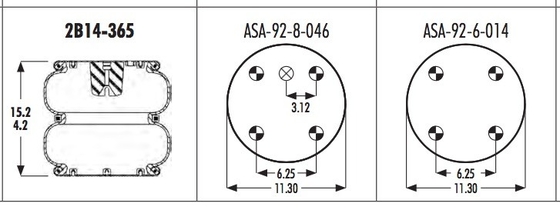 578-92-3-356 ressorts pneumatiques de Goodyear 2B14-365 FIRESTONE W013586801