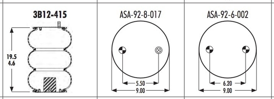 suspension 578-93-3-105 FIRESTONE W013588038 de ressorts pneumatiques de 3B12-415 Goodyear