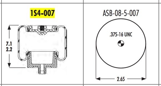 douille de ressort pneumatique de 1S4-007 Goodyear Firestone W02-358-7031 pour le caoutchouc 227QS33 Seat