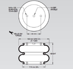 Doubles airbags compliqués de la pierre à feu W01-M58-6160 pour des systèmes de convoyeur ou de transfert