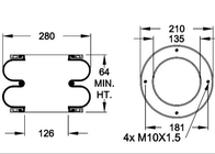 Le caoutchouc industriel du ressort pneumatique de PS 1538 de DUNLOP W01-R58-4092 beugle 10 x 2