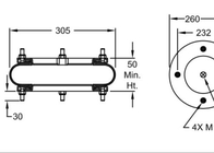 Airbags industriels de PS 1640 de DUNLOP des ressorts pneumatiques W01-R58-4060 12X1