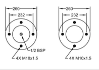 Airbags industriels de PS 1640 de DUNLOP des ressorts pneumatiques W01-R58-4060 12X1