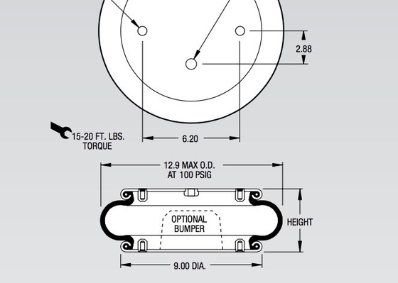 Les soufflets industriels de choc d'airbags d'arrière de W01-358-7011 Firestone dénomment 19 pour la palette de conteneur