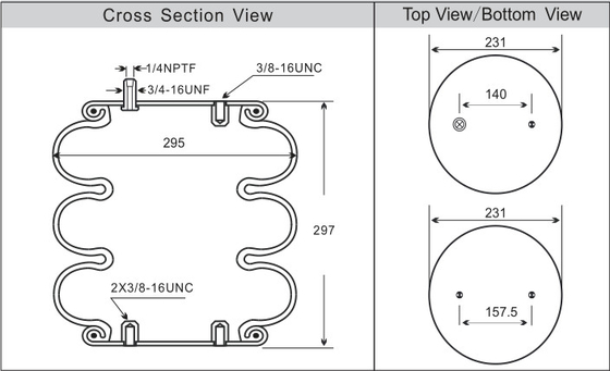 Kits compliqués de suspension de Firestone W01-358-8008 d'airbag de Goodyear 3B12-300