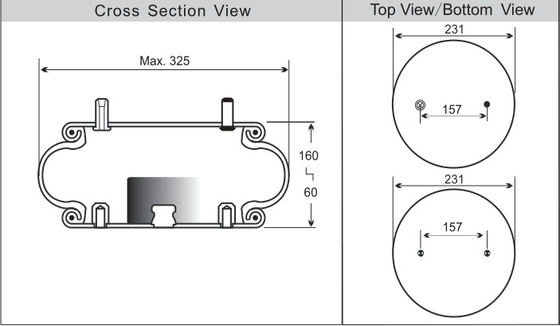 Seul ressort pneumatique industriel de Firestone W01-358-6994/19 Contitech FS 330-11647