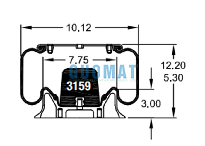 Le ressort pneumatique de lobe de roulement de W01-358-9031 Firestone beuglent la suspension d'air du camion No.1T15M-0 avec le piston