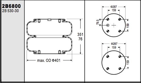Ressort pneumatique de Contitech FD530-30 518 W01-358-6800 Firestone WATSON et CHALIN AS-0034