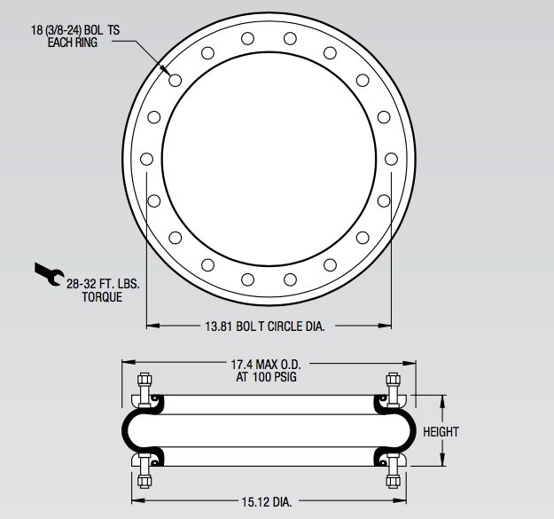 Soufflets en caoutchouc industriels W01-358-7477 du ressort pneumatique de W01-358-7478 Firestone W01-358-0119