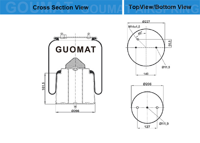 1434506 Scania 1R11-832 488264/473868 ressorts pneumatiques de camion/suspension tour d'air partie