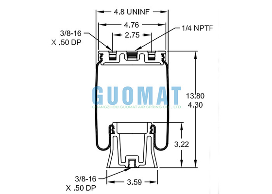 Remplacez le Firestone W21-760-9000 SK6815P01 Contitech Air Ride Suspension Spring Pour la cabine du camion