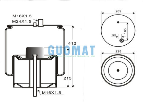 Airbag de camion de VOL-VO du ressort pneumatique de suspension de 4912NP13 Contitech 20726768 avec le piston en acier