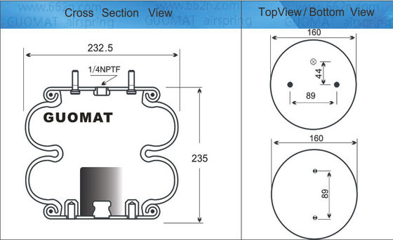 2B9-253 Goodyear Air Springs 578923206 Firestone W013586945 Pour Ridewell 1003586945C