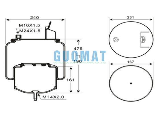 6608NP01 Contitech Truck Air Spring 1R10-704 Goodyear Pour le 20582215 20531985 V-olvo Suspension