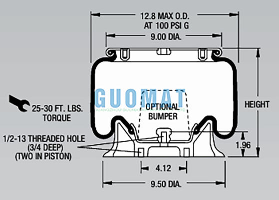 W01-358-9030 Composants de suspension pneumatique de remorque 1T15M-0 Ressort pneumatique pour poids lourd