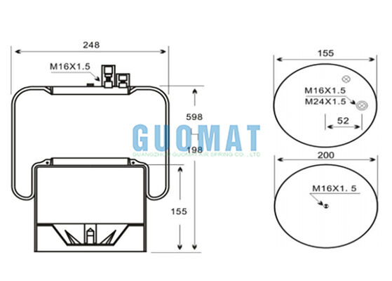 4390NP02 Contiteh Poids lourds camions Air Spring A9423200221 Benz Sacs en caoutchouc à suspension à air