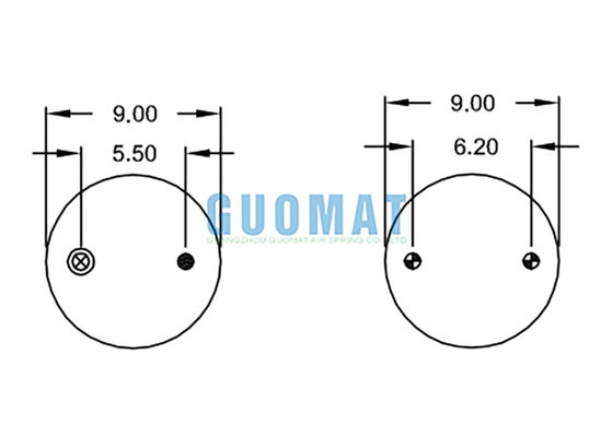 W01-358-6994 Suspension de pierre de feu de style ressort d'air 19 Sacs de ressort en caoutchouc enroulé unique