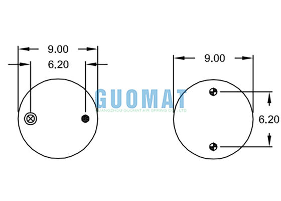 Sacs de ressort en caoutchouc à air W01-358-7996 Amortisseur à triple enroulement