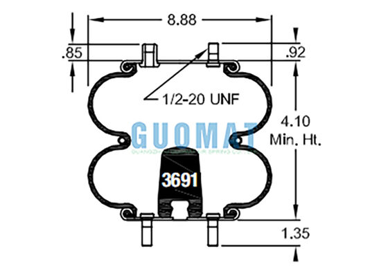 W01-358-6941 Suspension de pierre de feu Style de choc aérien 20 Boucles en caoutchouc Printemps aérien