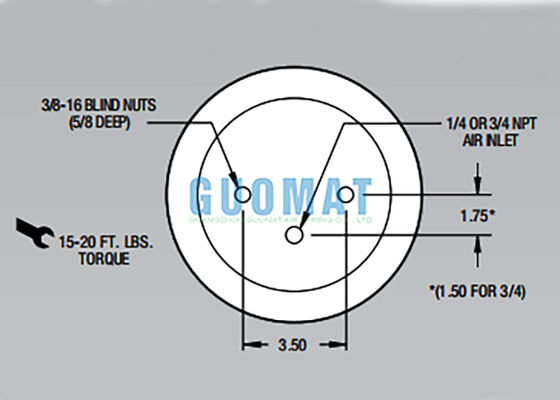 W01-358-5405 Ressort pneumatique Firestone Rolling Lobe Remplacement 1T14C-3 Amortisseur pneumatique de remorque