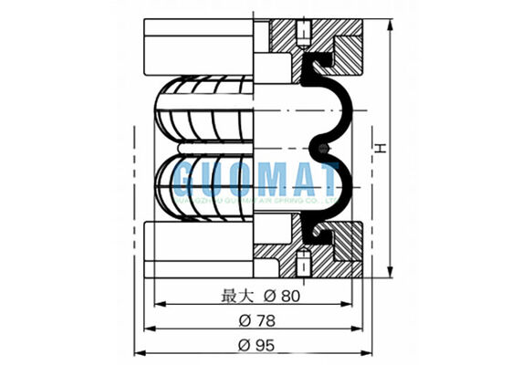 2 3/4" x 2 Sacs d'air isolant par vibration de précision Contitech
