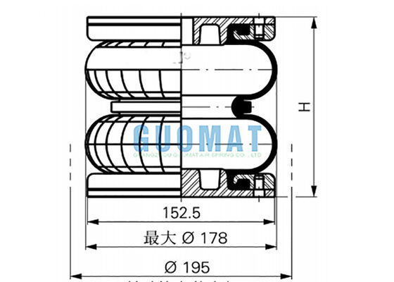 6" x 2 Air Rubber FD 76-14 DI CR fournisseur de ressorts à air à double enroulement Contitech