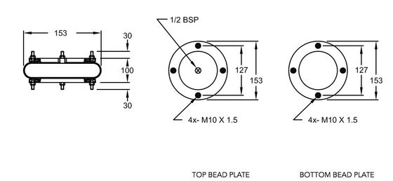 Le kit industriel M/31061 d'airbag de W01-R58-4052 Firestone se réfèrent à Norgren 6X1