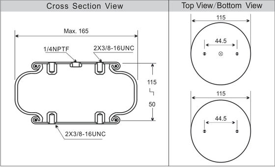 Les soufflets convolutés simples en caoutchouc durables d'air d'Airstroke jaillissent W01-358-7731