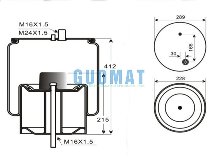 Airbag de camion de VOL-VO du ressort pneumatique de suspension de 4912NP13 Contitech 20726768 avec le piston en acier