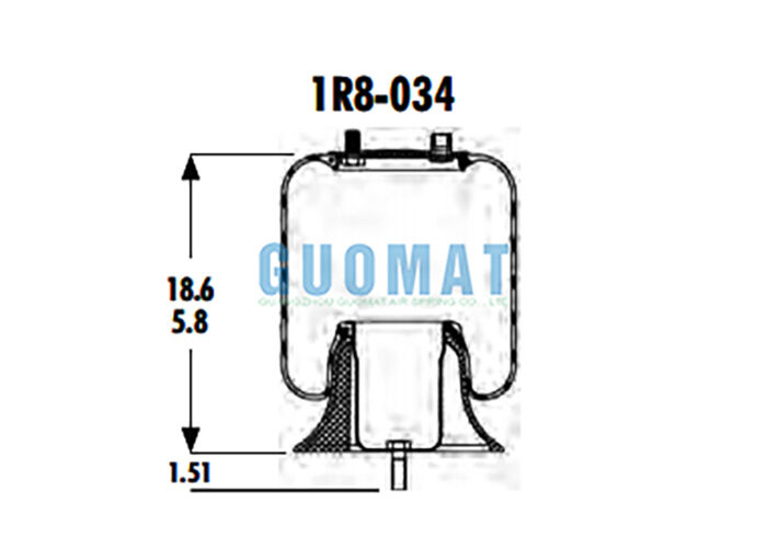 1R8-034 Suspension de camion Goodyear 566-16-3-007 Printemps aérien à lobe roulant pour GMC 10530086