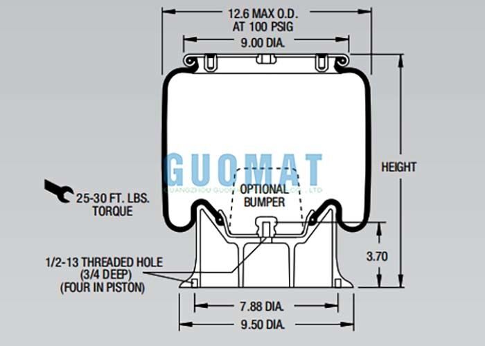 Ressort pneumatique de suspension Firestone W01-358-9056 1T15M-4 sacs pneumatiques pour camions lourds